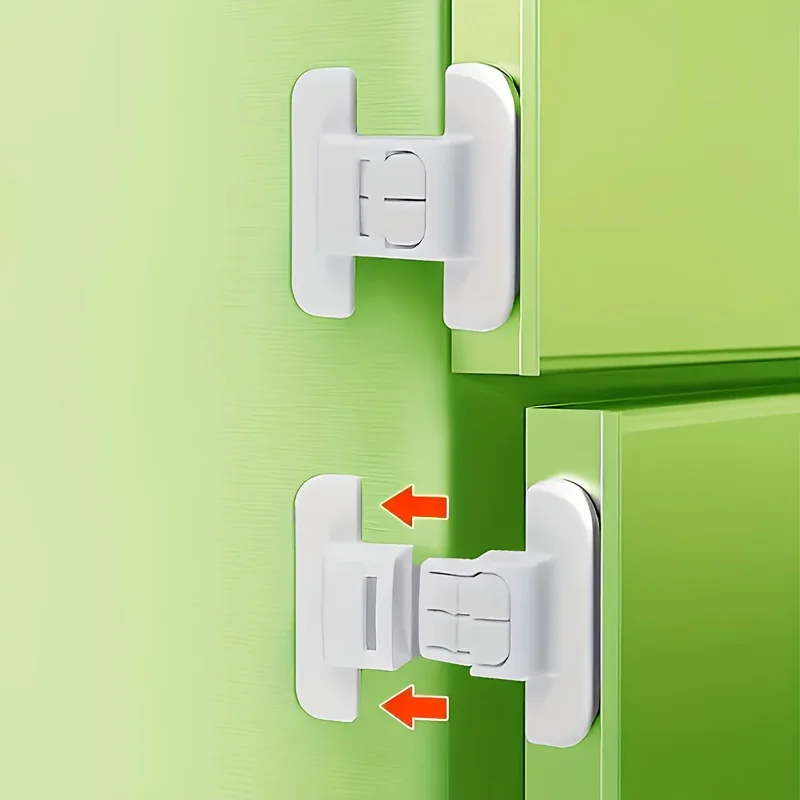 

6 шт. дверные замки для холодильника, автоматические замки с защитной пряжкой, универсальное уплотнительное устройство для дверей холодильника без сверления, дверной доводчик