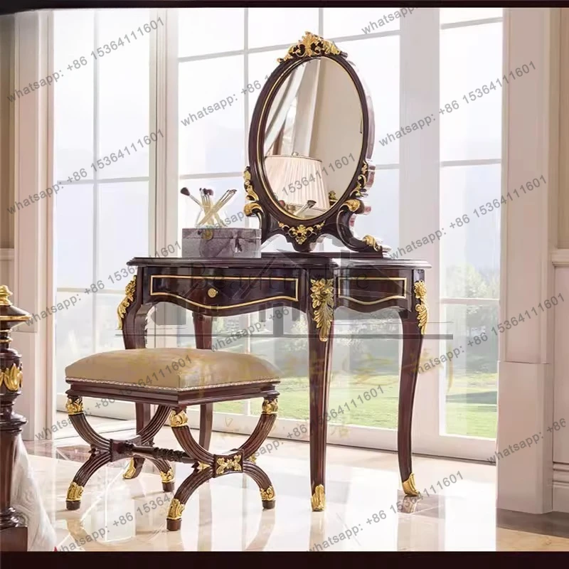 English solid wood dresser, neoclassical bedroom dresser table
