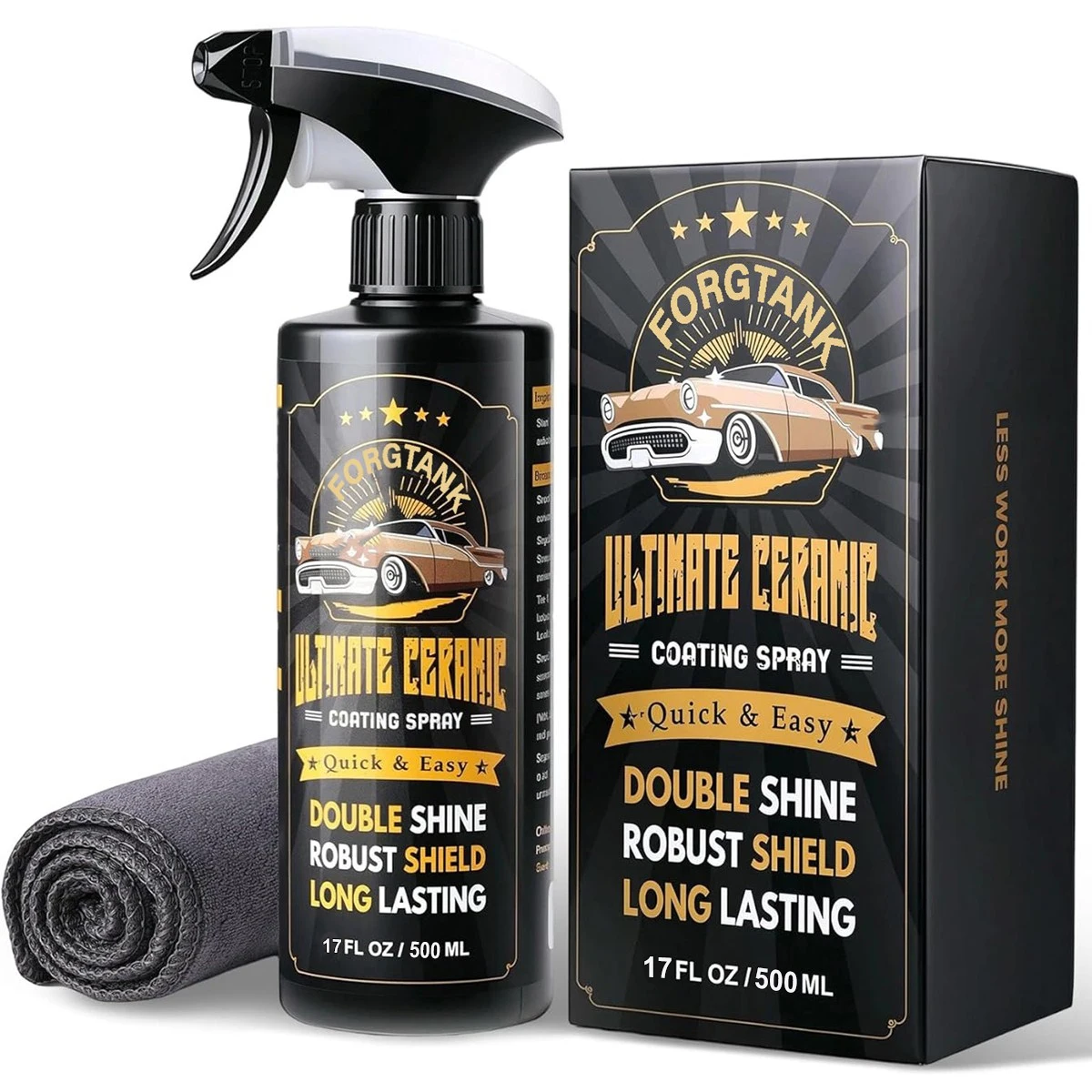 Ceramic Coating for Car Polish Unmatched Shine Car Wax Coating Spray Quick Detailer Spray Wax Lasts 50+ Washes Car Paint Sealant