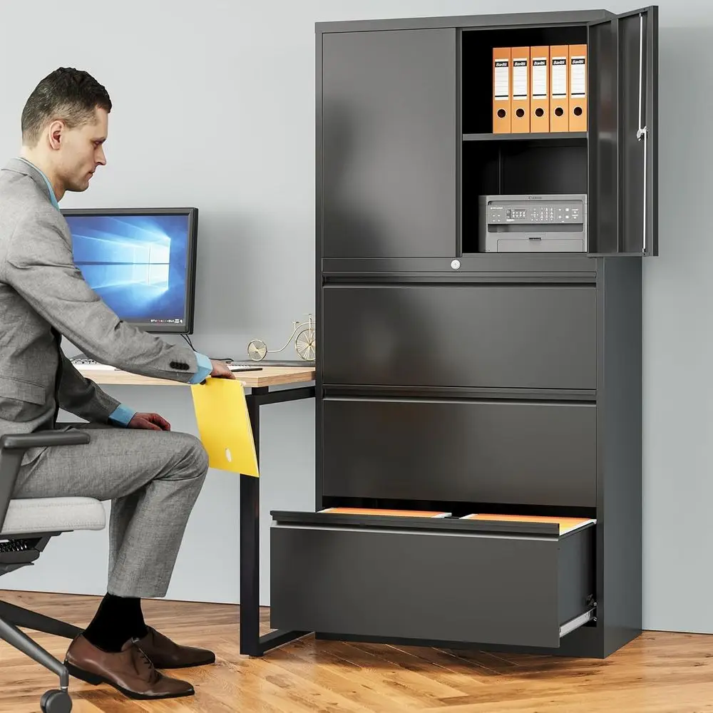 3 Der Lateral ile Cabinet with Lock and Shel,Black Metal illing Cabinet with Ders and Shel, Locking ile Storage Cabiwith Doand S