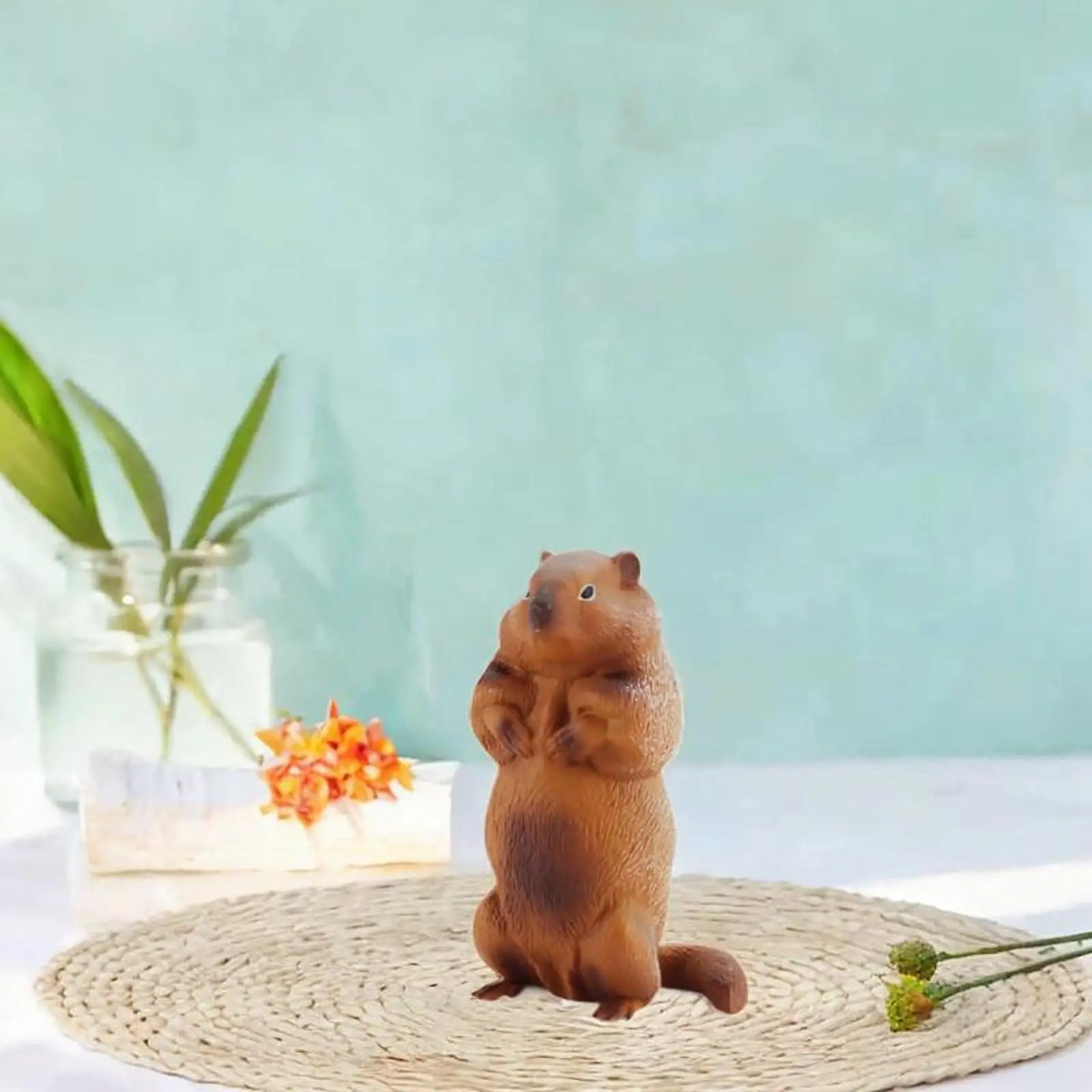 Groundhog Figurine Outdoor Garden Statue Home Decoration Realistic Simulation