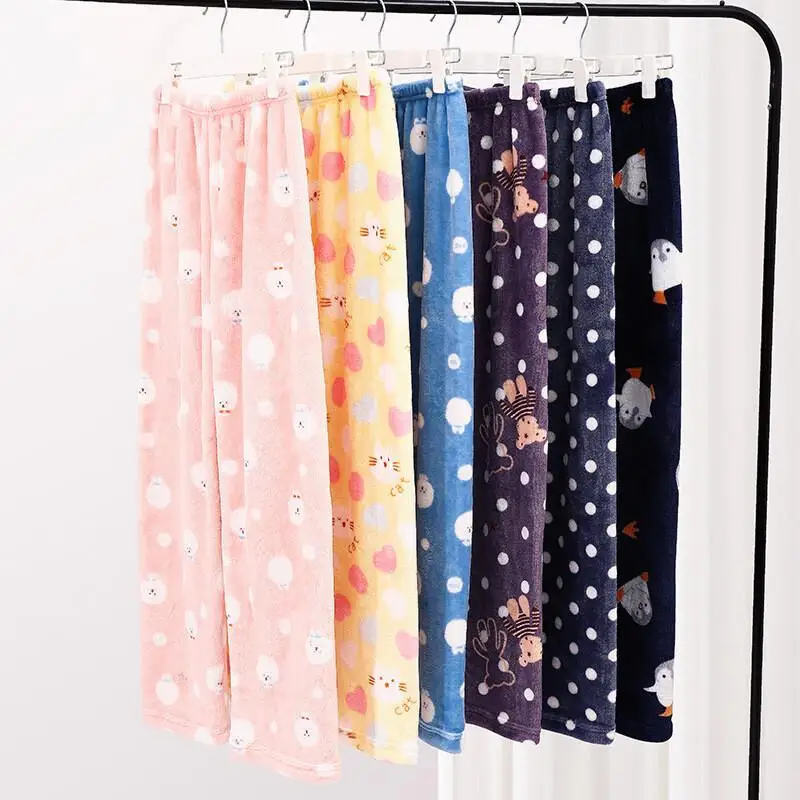

Winter Girl Winter Pajama Pants Homewear Flannel Pants Fleece Lined Warm Cozy Pajama Bottoms for Women Home Wear Sleepwear
