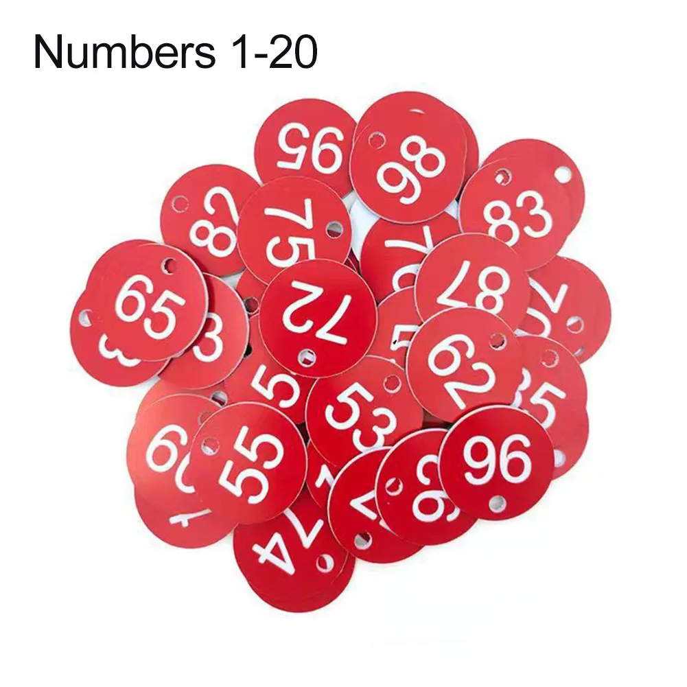 

20pcs Colorful Number Card Key Identifiers Craft Stickers Beehive Tag Round Numbered Sign Farm Tag Animal Livestock Markers