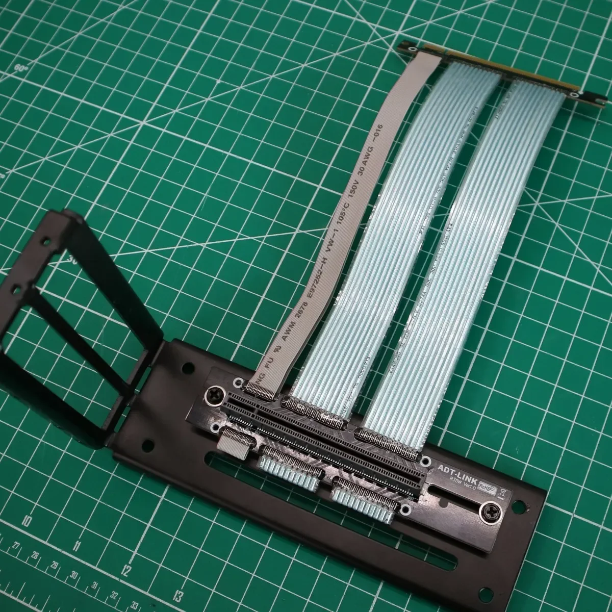 PCI Express X16 Graphics Card Vertical Bracket GPU Holder Base + GEN3 PCI-E 4.0 3.0 16X Riser Card GPU Extension Cable 90 Degree