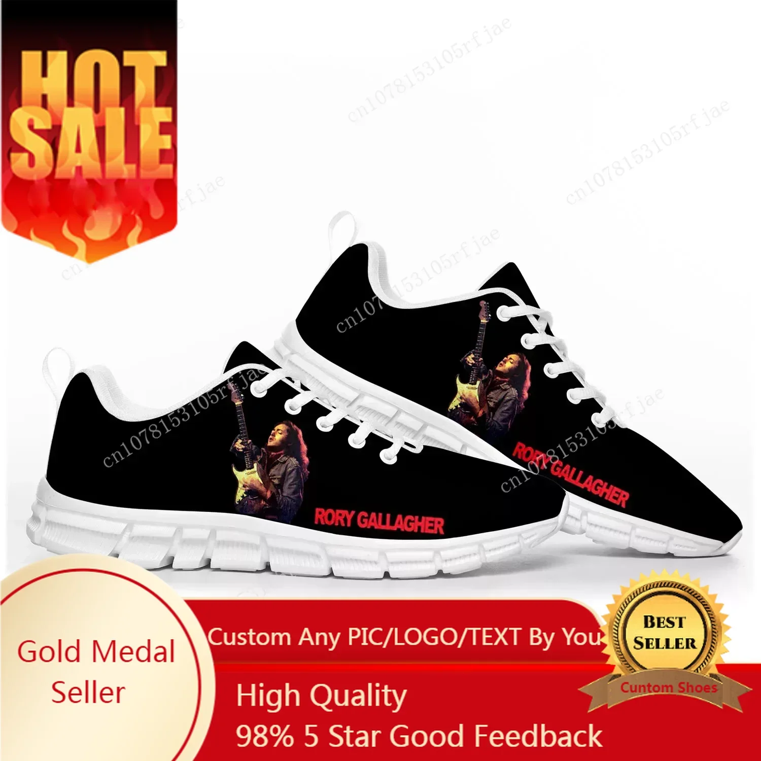 

Спортивная обувь Rory Gallagher, музыкальные мужские и женские кроссовки, повседневная обувь для пар на заказ, белая