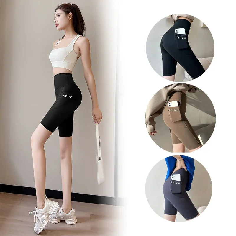 

Women Yoga Sports Shorts High Waist Fitness Shorts Casual Streetwear Short Trousers Female Tight Shorts For Ladies Workout Pants