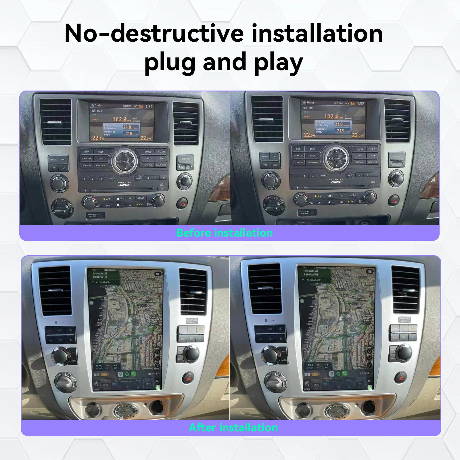 8+256GB Android 15.0 Touch Screen 8core Car Radio GPS Navi For NISSAN PATROL Armada Infiniti QX80 2008 - 2012 Multimedia Player