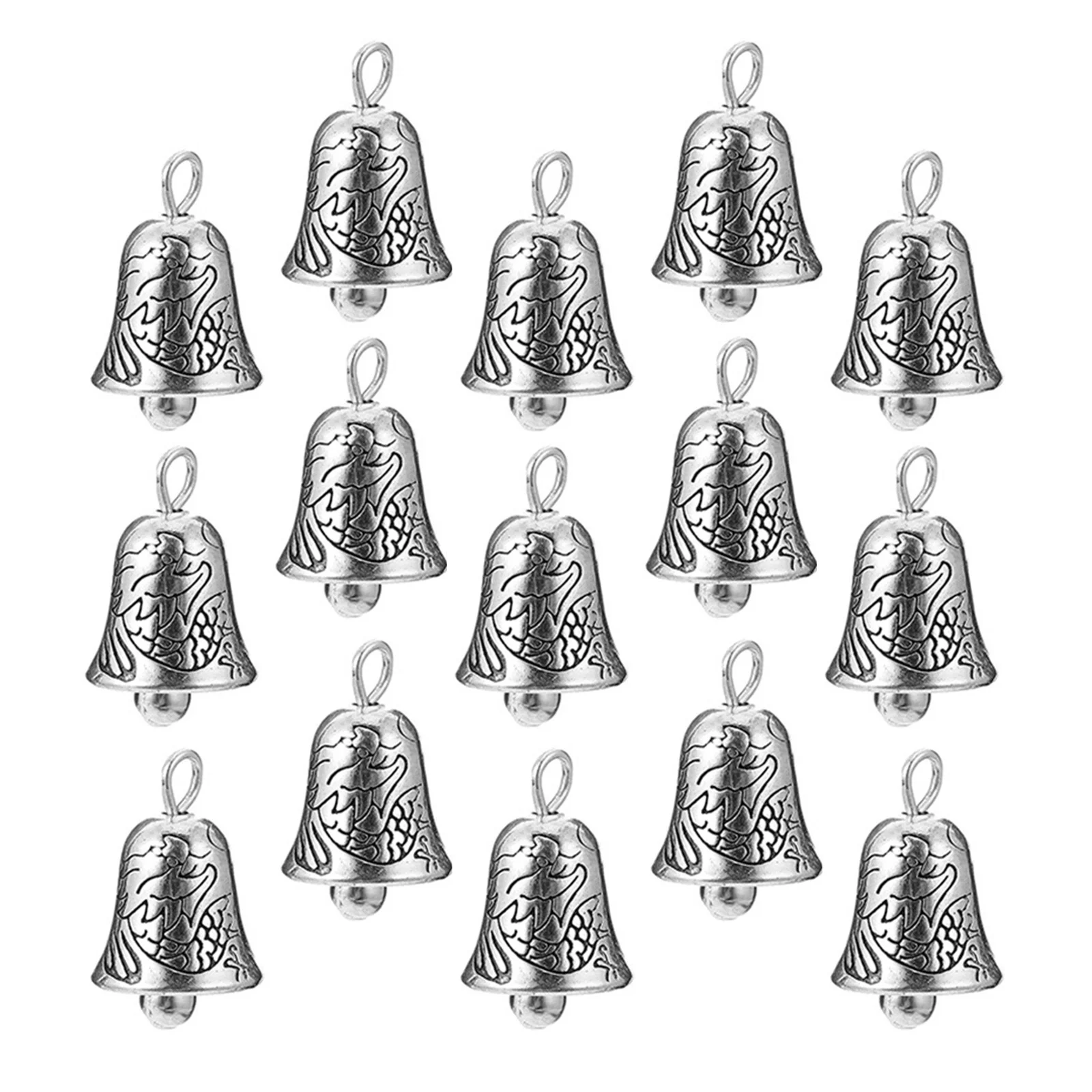 

25Pcs Vintage Jingle Bell Pendants Tibetan Silver Alloy Christmas Tree Hanging Charms for DIY Ornaments and Festive Decorations