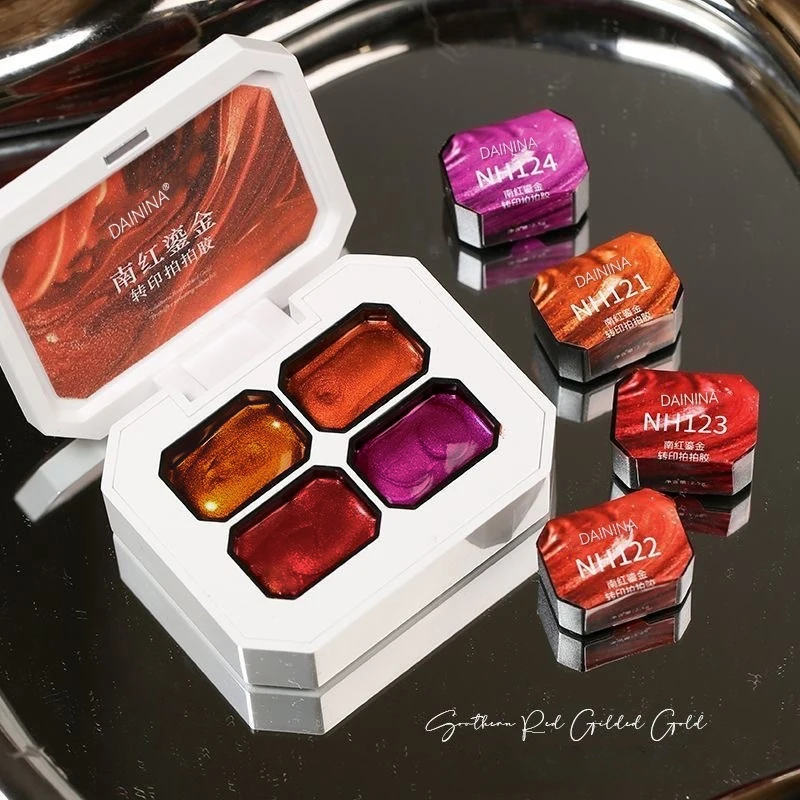 4色パットペイントジェルネイルポリッシュ高彩度人気ブラックホワイトセミソリッドネイルジェルソークオフUVジェルネイル用品 ﻿ ﻿ ﻿ ﻿