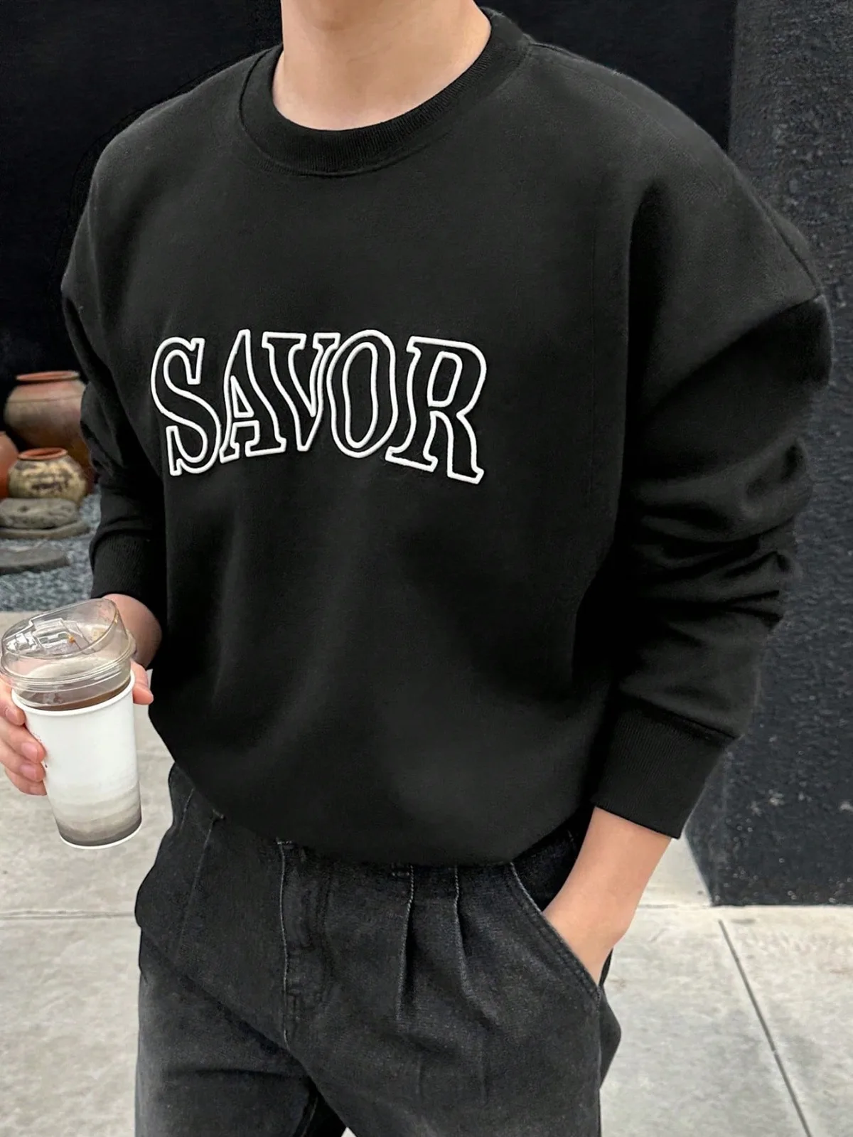 

Мужская повседневная свободная толстовка с круглым вырезом и длинными рукавами с буквенным принтом, пуловер, подходит для праздничных подарков, топы для уличных видов спорта