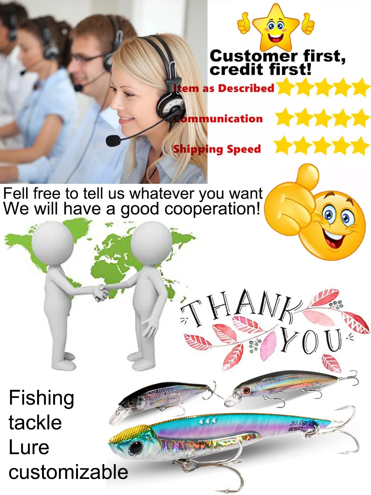 AliExpress NONE GOBAIT Customer Focus Quality of Survival Free Resend Offer Contact Us You Want Good Tackle Customizable