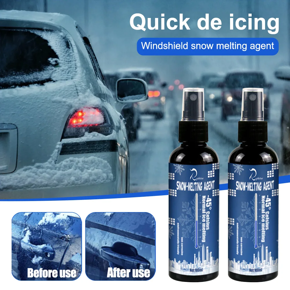 

100ml Windshield Deicer Spray Snow Melting And Deicing Agent Car De-Icing Spray Ice And Snow Remover Rapid Thawing