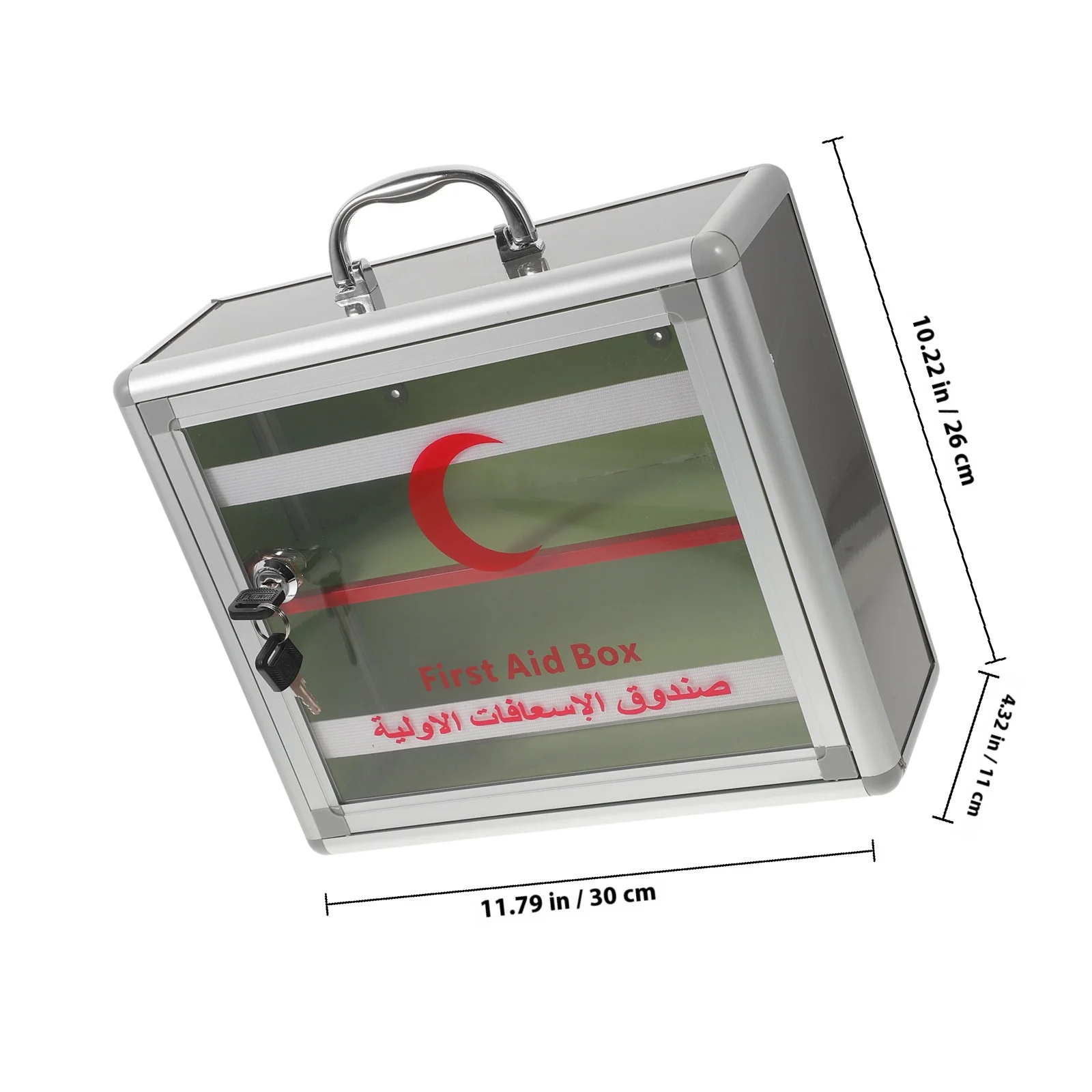 First Aid Medicine Box Aluminum Alloy Portable Lockable Storage Container For Home Office Outdoor Wall Mounted Case