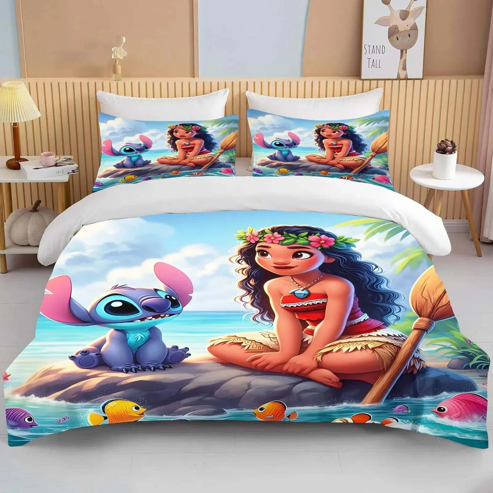 

Disney Princess Stitch Duvet Pillowcase, Bedding Home Two Piece Cute Gifts, Multiple Sizes, Suitable for Adults and Children