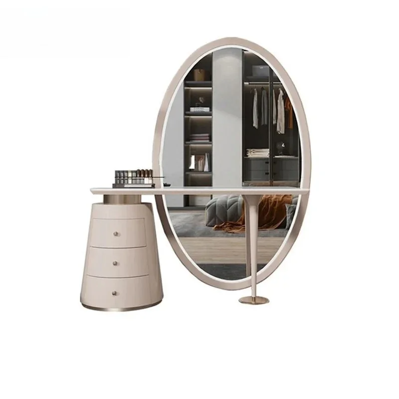 Light luxury dressing table bedroom full body smart mirror slate makeup table modern advanced dressing table