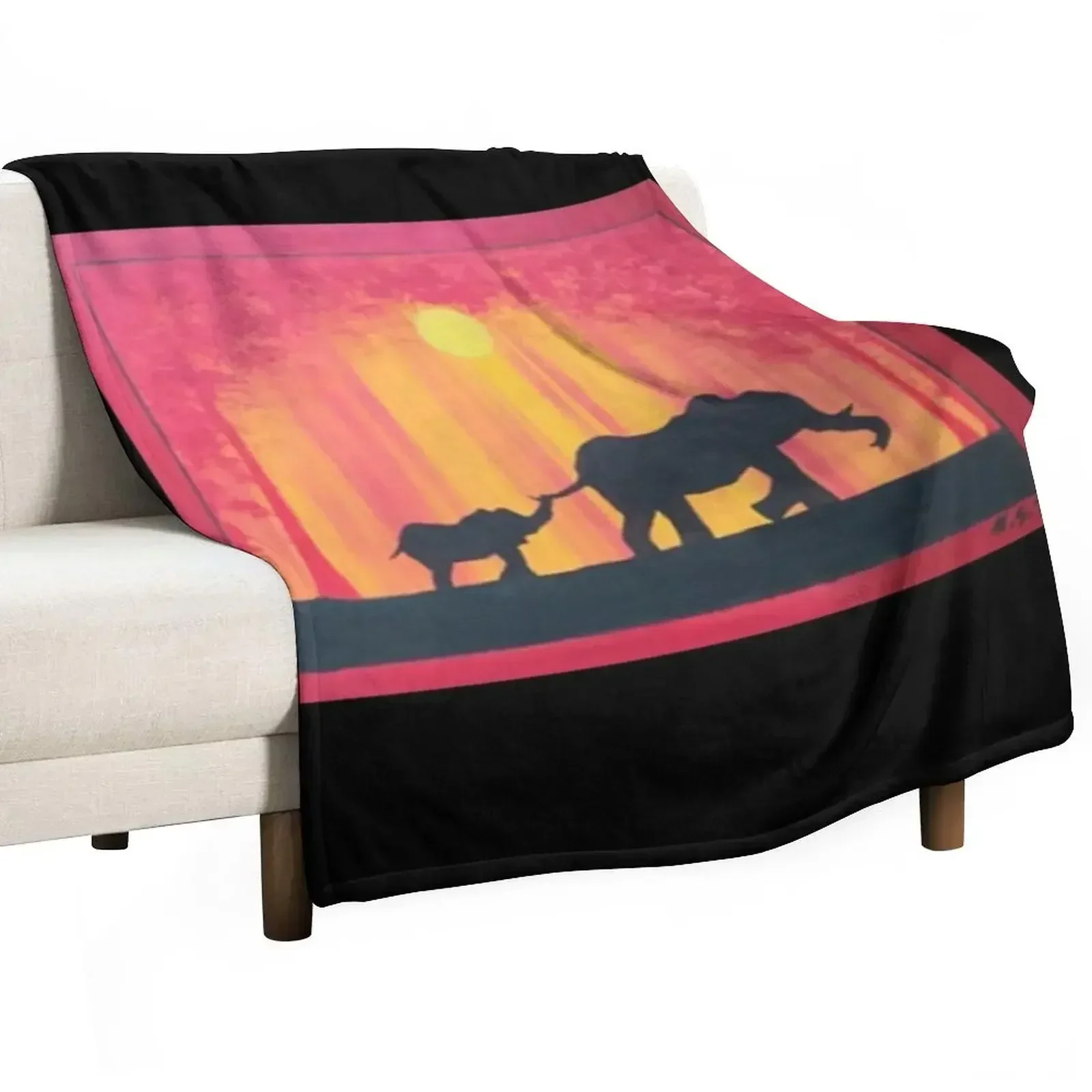 

Mother elephant and her baby Throw Blanket christmas gifts Polar Blankets