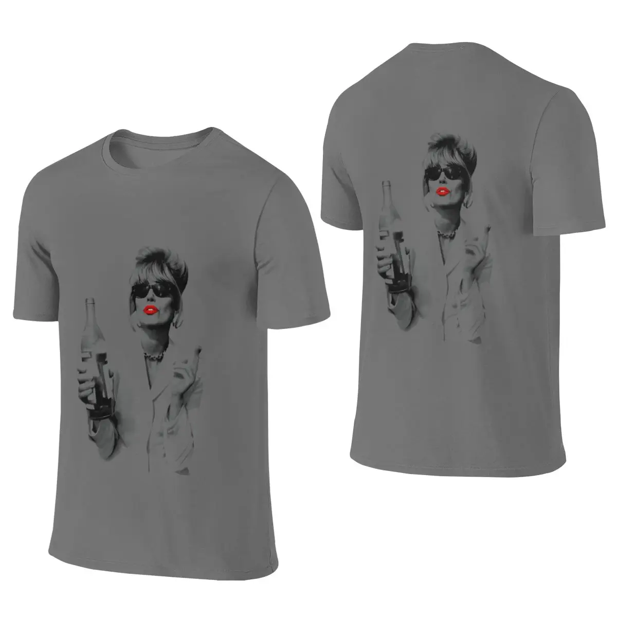 Patsy Stone Retro Fan Art Design Straight Leg Reversible T-shirt Casual Girlish Feeling Quick-Drying Tees