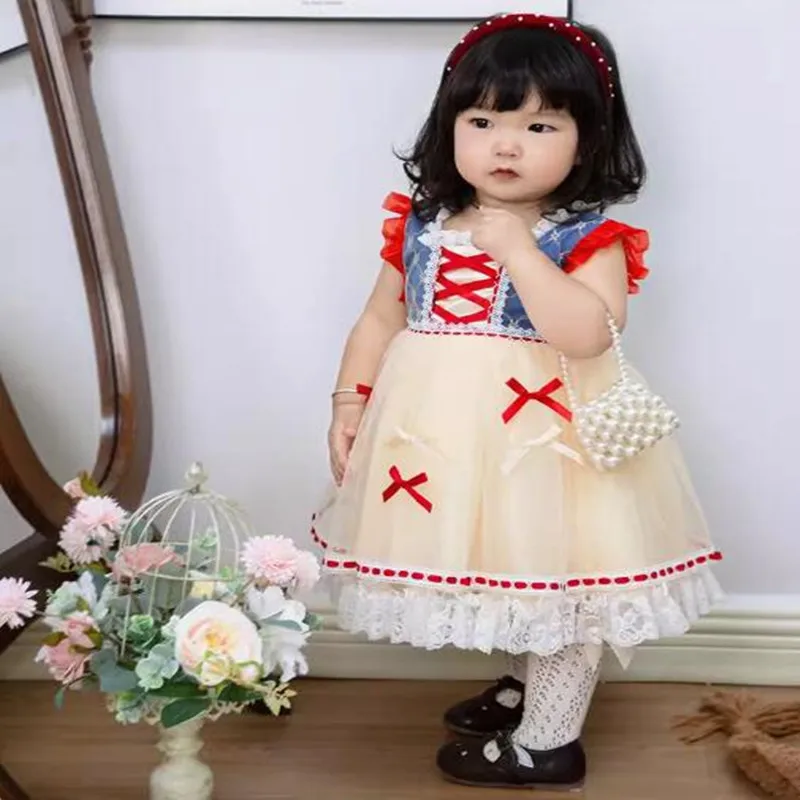 2024 New Baby Girls Princess Ball Gown Kids Cute Bow Design Birthday Party Boutique Dresses y1156