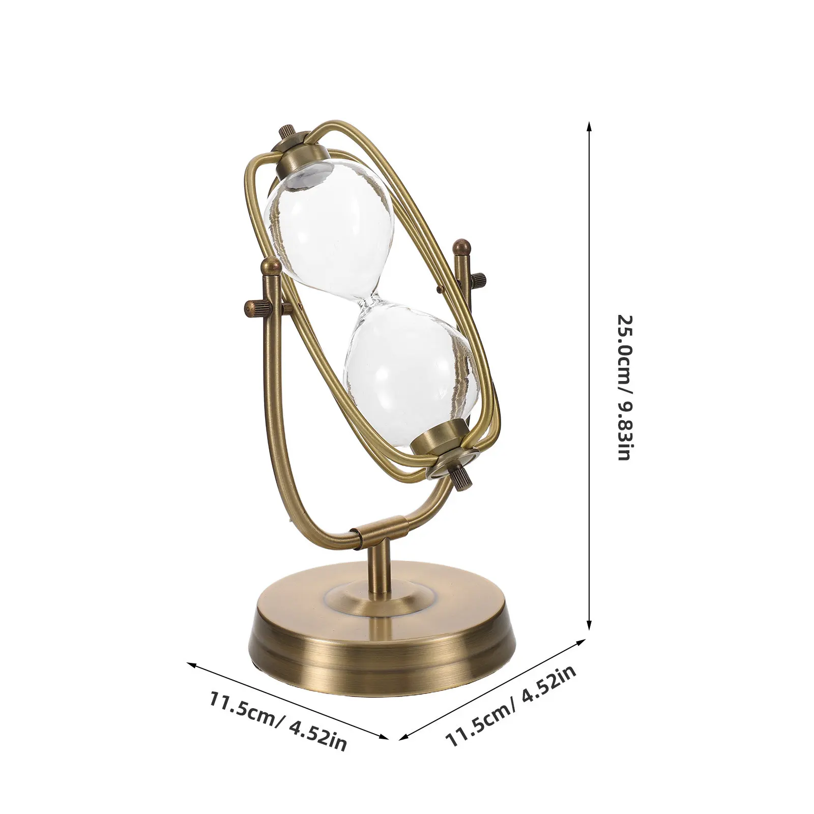 360 Rotating Large Empty Hourglass Fillable Vintage Metal Frame Unity Sand Timer Wedding Ceremony Desk Decor Empty Hourglass