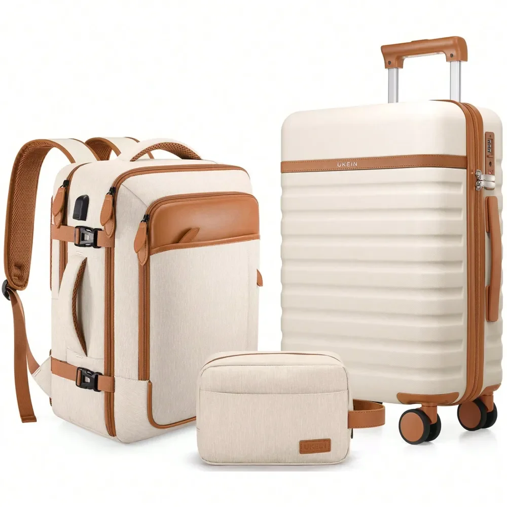 

Комплект багажа Cavalli из 3 предметов: чемодан для ручной клади 20 дюймов с замком TSA и колесами-спиннерами, жесткий дорожный чемодан из поликарбоната