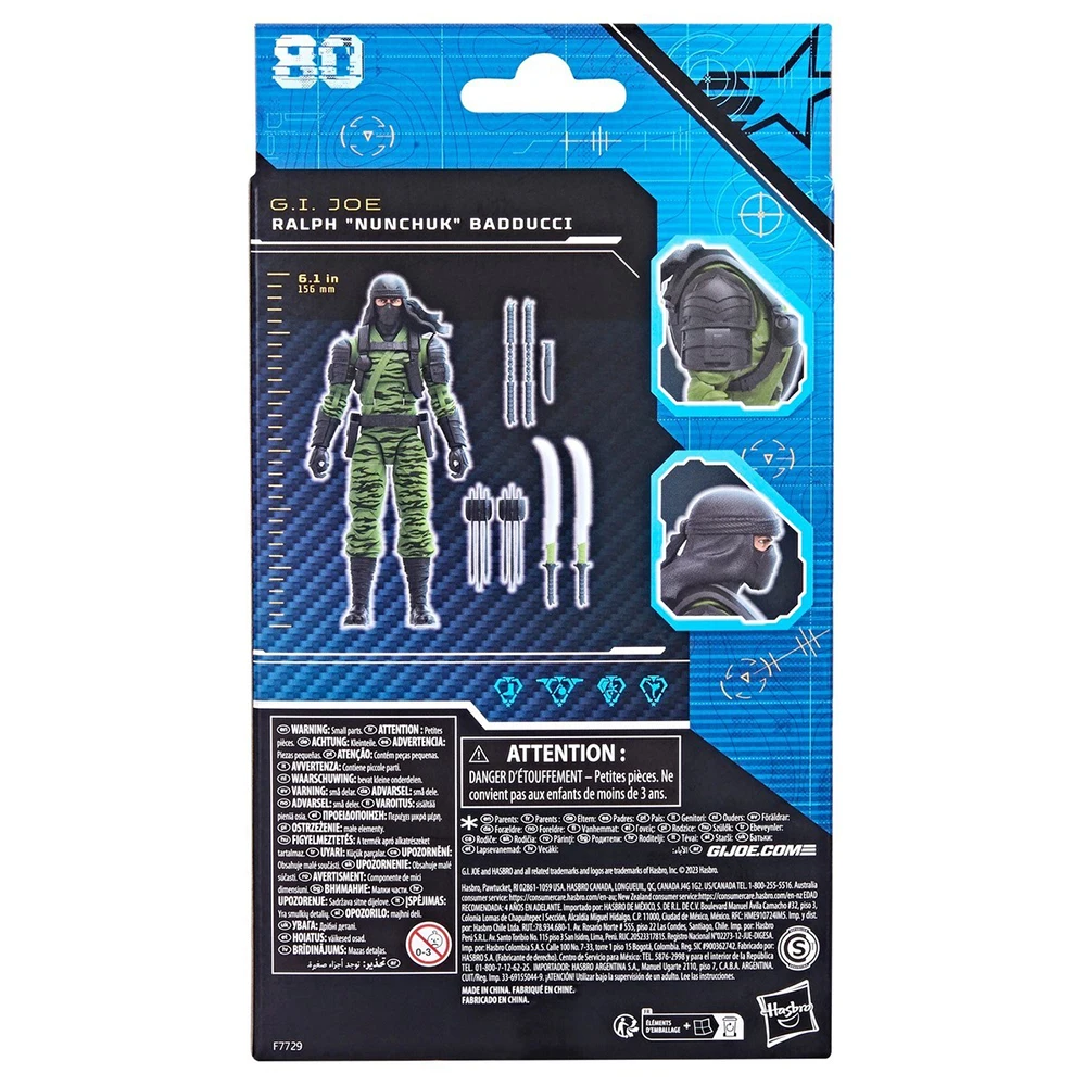 [특별 제안] Hasbro G.I. 조 분류 시리즈 # 80 Nunchuk (Ralph Badducci) 15cm 액션 군인 피규어 모델 선물 장난감