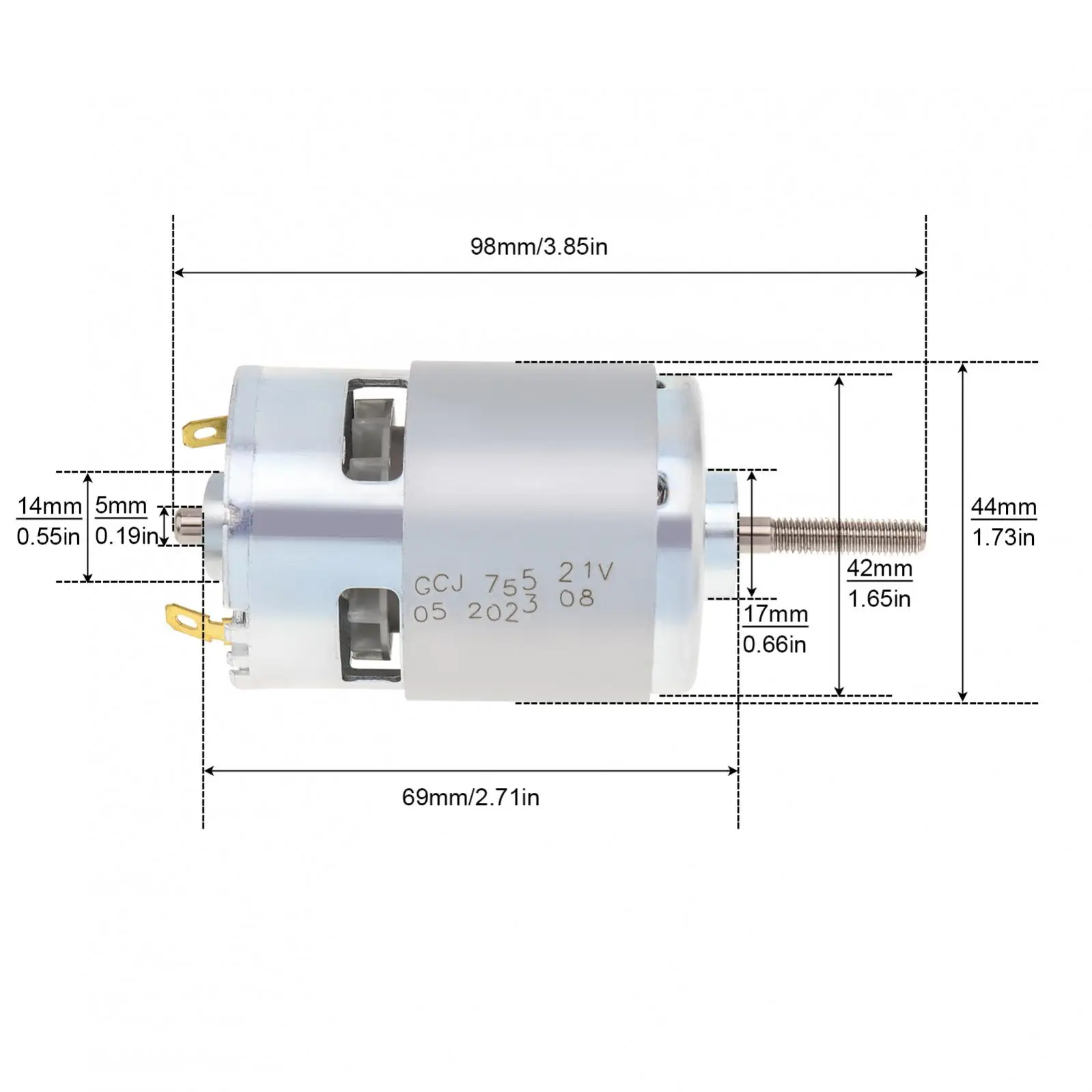 755 DC Motor 21V Universal Motor Replacement Parts for Lawn Mower, Rechargeable Lawn Mower Replaces Electric Motors