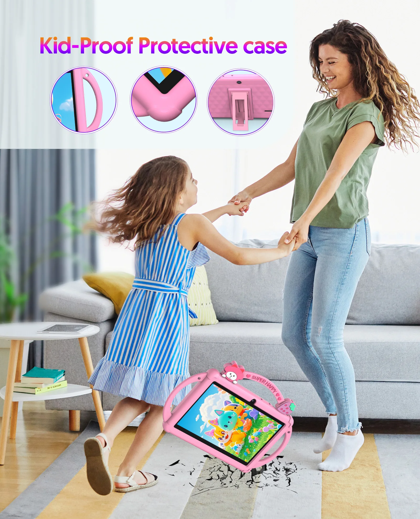 Tablet Android 13, tablet per bambini da 7 pollici, processore quad-core, tablet WiFi 5G, 4 GB (espansione 2G-memoria) RAM+32 GB ROM, spirito