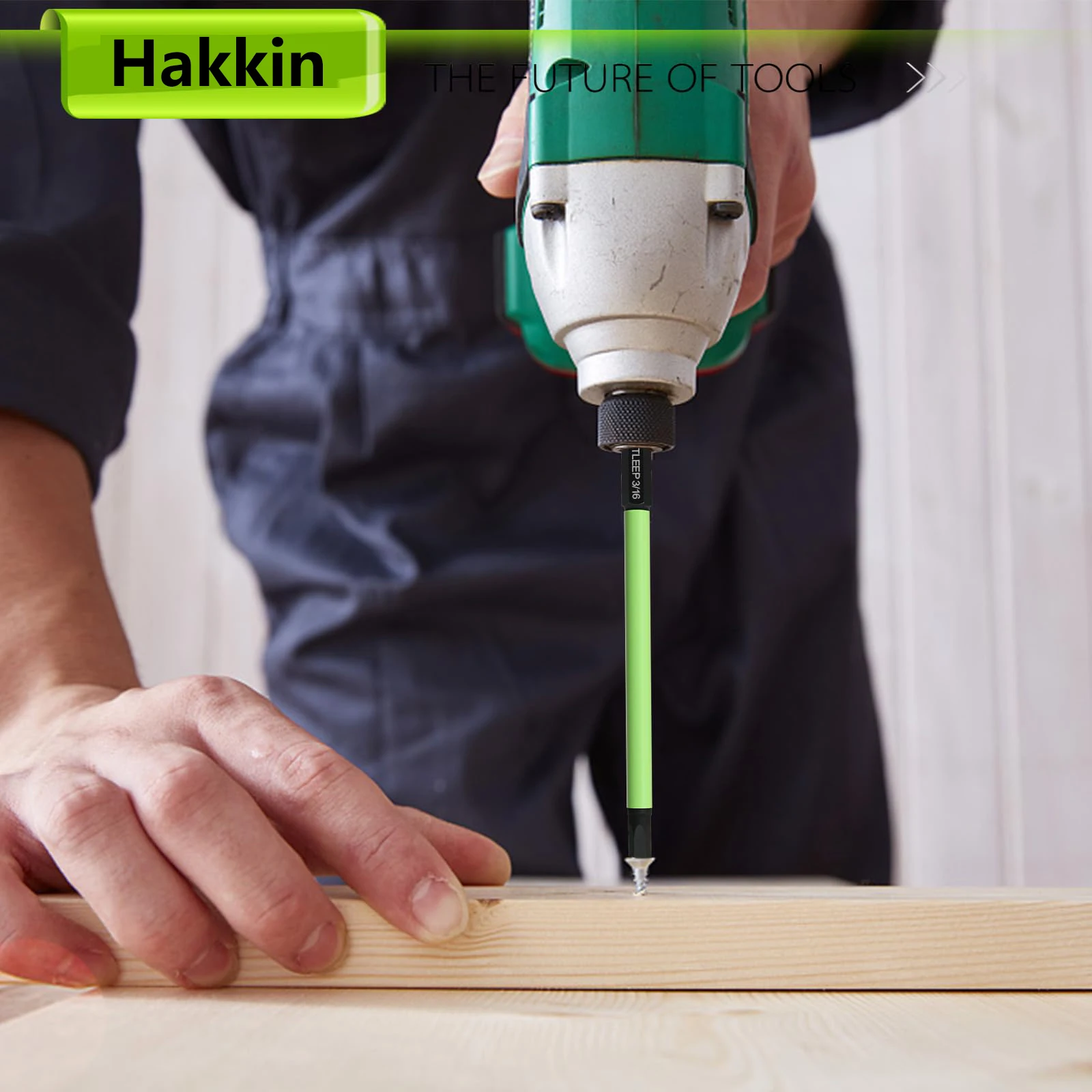 Hakkin 7 peças de brocas de chave allen de cabeça sextavada de 1/4 "-sae 1/8", 3/16", 5/32" conjunto de brocas de chave sextavada longa pontas magnéticas chave de fenda