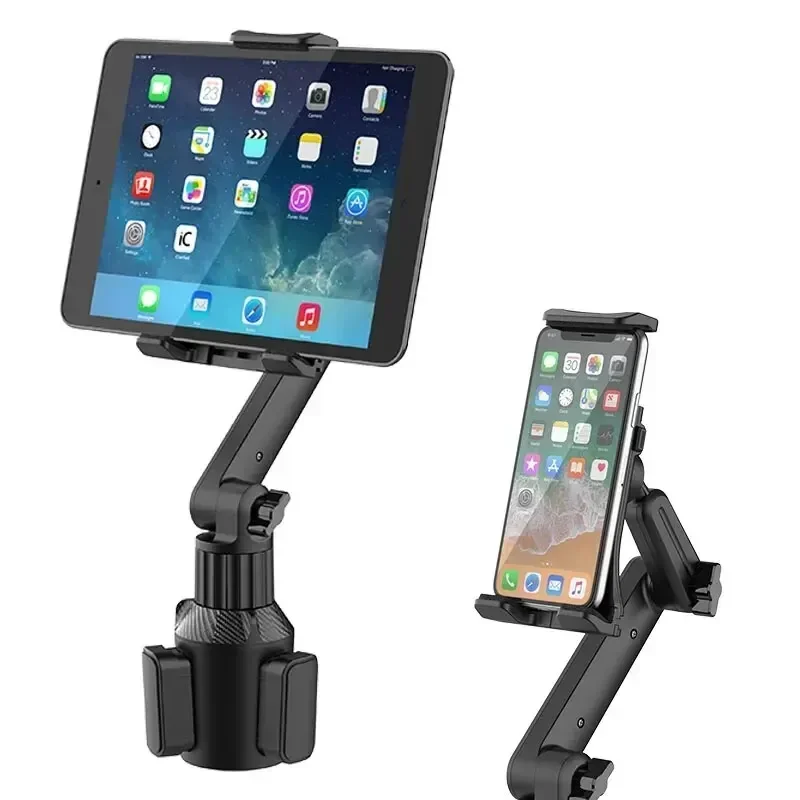 360 Adjustable Mobile Phone Holder Car Cupholder Laptop Tablet Handle 270 Tilt Bar Silicone Triangular Base Holders For Vehicle