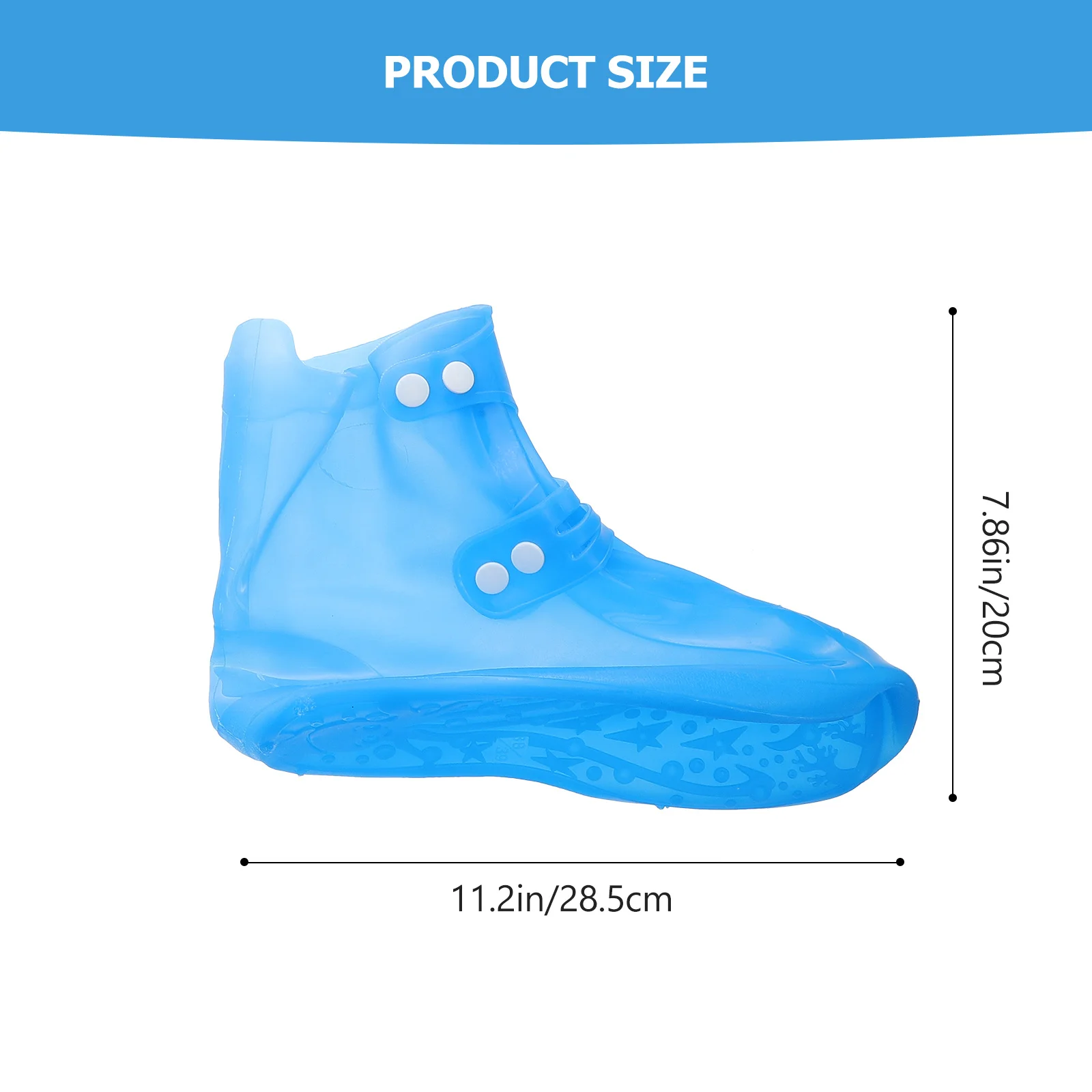 1Pair Non-Slip Shoe Covers Waterproof Thickened PVC Protectors for Outdoor Rain Snow Button Design Anti-Skid Sole Lightweight