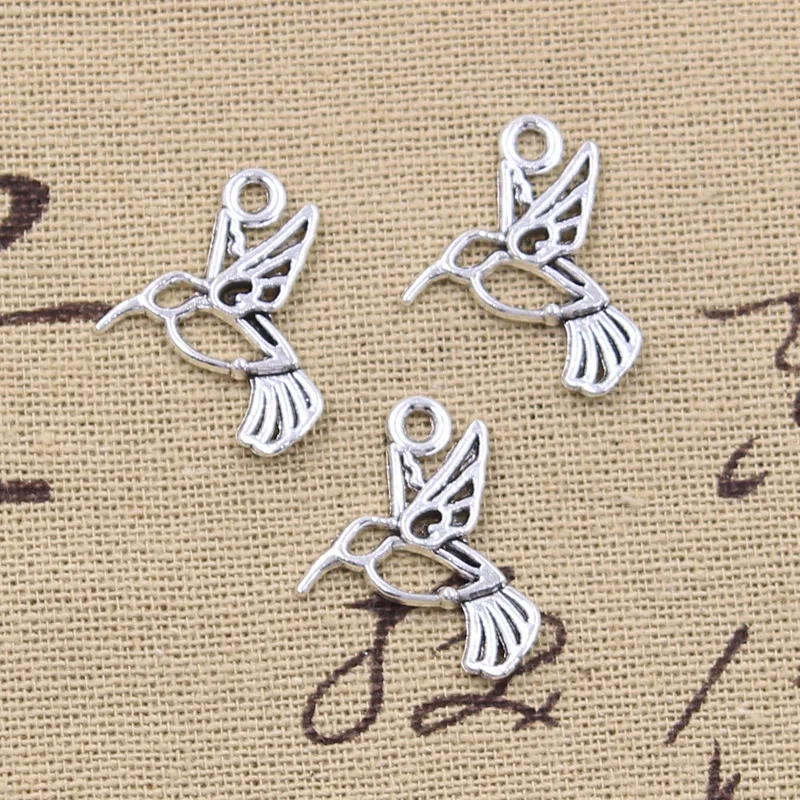 50pcs Charms Magpie Bird 23x17mm Tibetan Silver Color Pendants Antique Jewelry Making DIY Handmade Craft