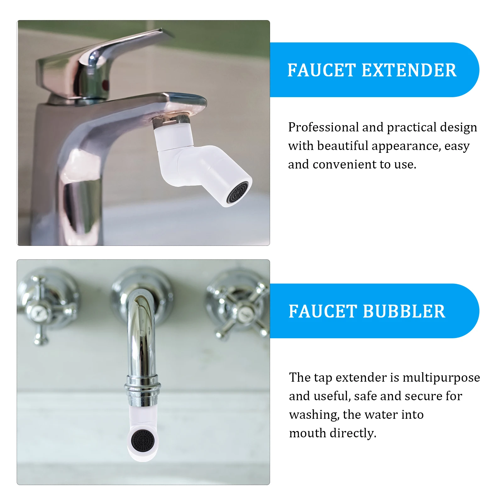 

Universal Tap Extender ABS Durable Kitchen Bathroom Faucet Bubbler Splash proof Rotatable Sprayer Nozzle Water Saver Faucet
