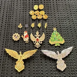Classic Metal Freemasons Masonic Brooch Pins Double Headed Eagle Santa Claus Flower Leaf Brooches Pins Party Jewelry Accessories