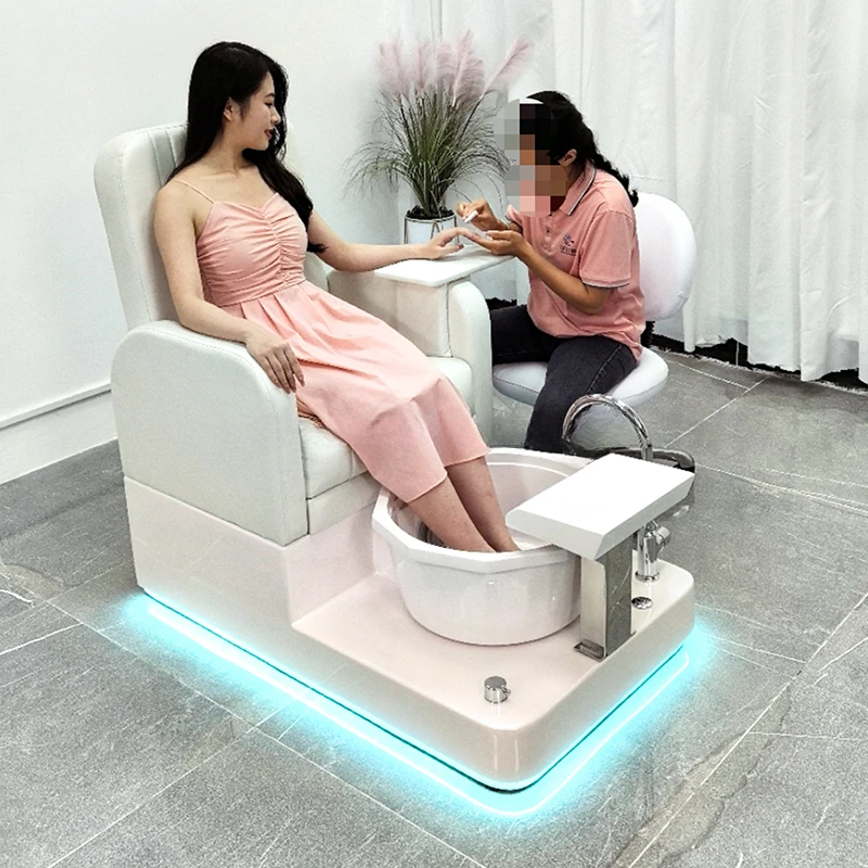 Luxury Nail Pedicure Spa Salon Furniture Pink Color Pedicure Stations Massage Pedicure Chair