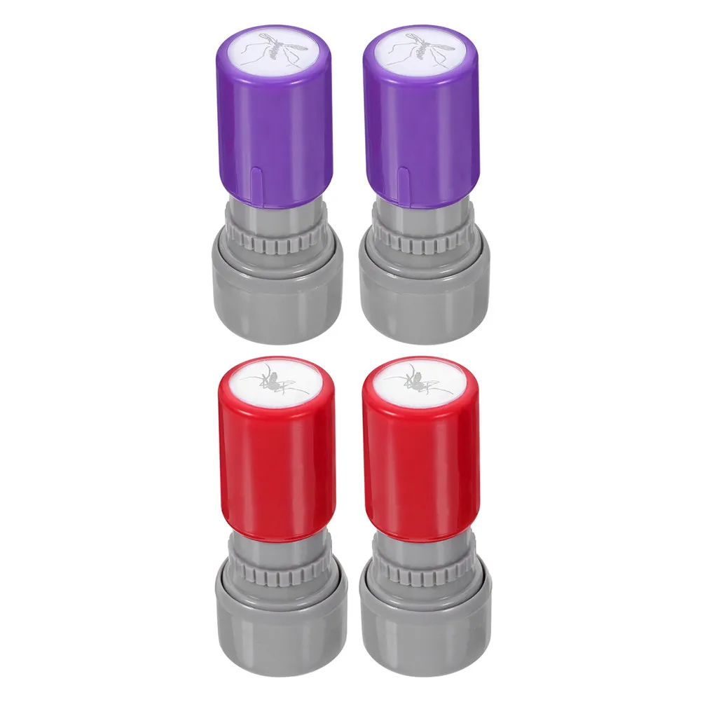 4-teiliges Selbstfärbendes Moskito-Stempel-Set, Neuartiges Scherzwerkzeug für den Aprilscherz, Partyzubehör für Kinder und Erwachsene, Lustiger Humorvoller Trick, Tragbar