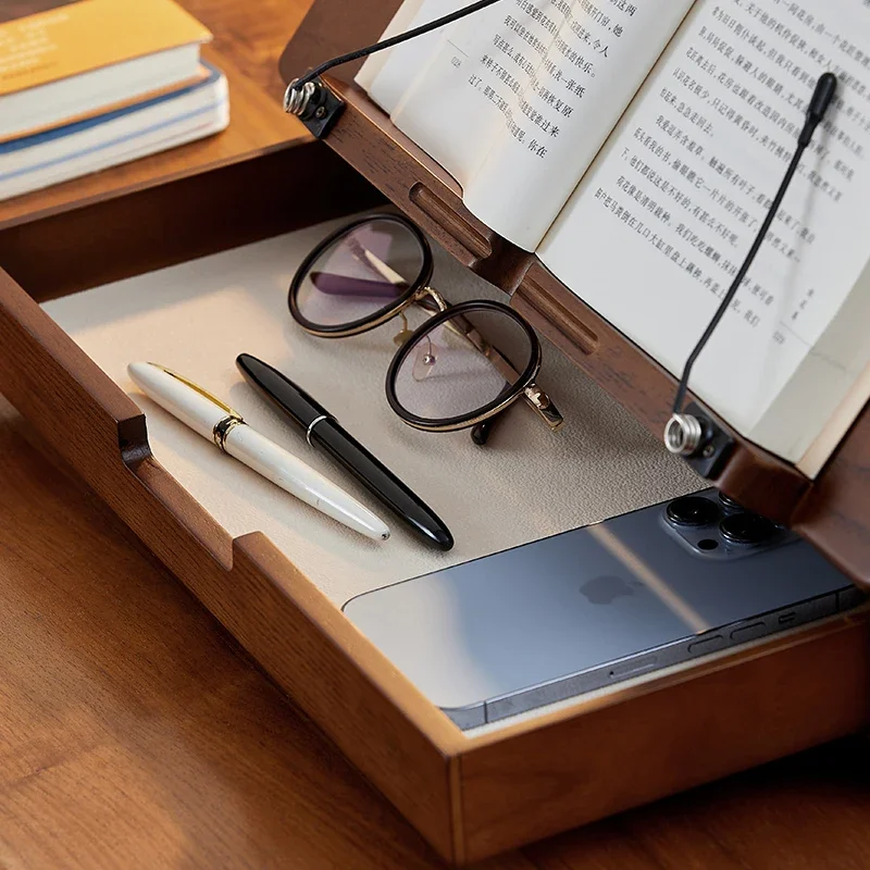 American solid wood multi-functional desk bookshelf, junior high school desk storage artifact morning reading