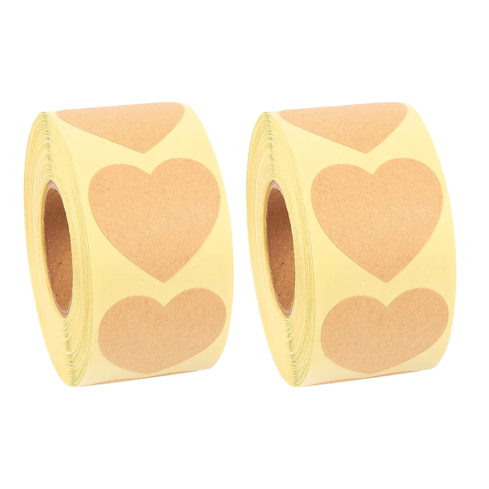 2 Rolls Gift Tags Valentines Day Stickers Heart Shape Label Packing Labels Wrapping