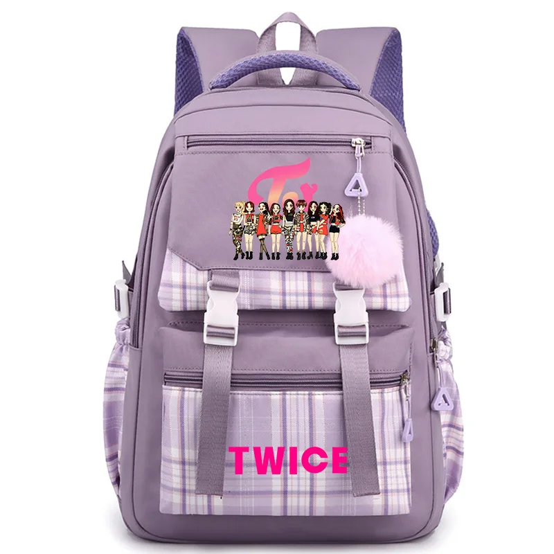 Plaid Twice Backpack for Girl Boy Student Teenager Children Rucksack Women Men Casual School Bags Travel Mochilas