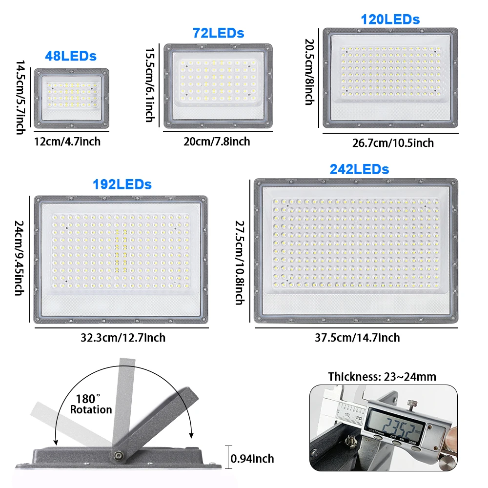 Spotlight LED Flood Light AC 220V 240V 500W 300W 200W 100W Outdoor LED Light Floodlight IP66 Waterproof  Garden Lighting Street