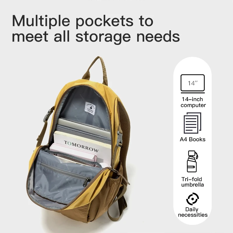 حقائب كمبيوتر محمول Fouvor خفيفة الوزن مقاومة للماء بسعة كبيرة حقائب ظهر لمقصورة الطائرة حقائب سفر مدرسية رياضية مريحة 3068-03