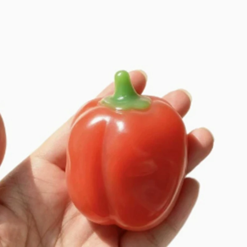 Squeeze Ball Novelty Squisher Fidgety Toy Pepper Moldable Squeeze Ball with a Rounded Smooth Form for Shelves, Bedsides 15UB