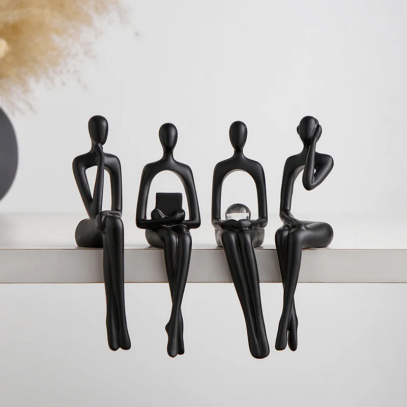 Creative, Simple And Fashionable, Senior Sitting Character Ornaments, Home Furnishing, Living Room Wine Cabinet, TV Cabinet, Ent
