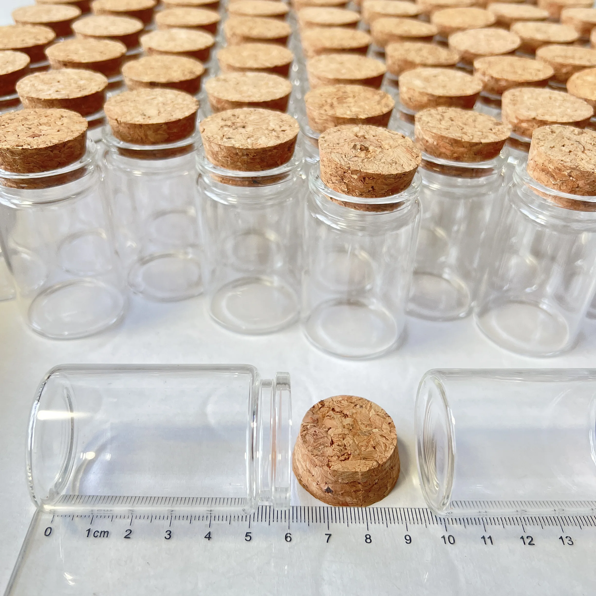 8/30 Pcs 40ml Glass Dried Flower Bottle Cork Tiny Glass Jars Transparent Empty Mini Containers DIY Wedding Favors Wishing Vials