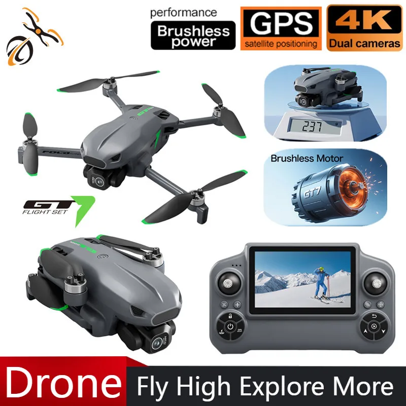 GT7 Professional Drone GPS 4K HD Camera 5G WiFi 4.3 inches Screen With Photography Quadcopter Remote Control Drone Aerial Toy