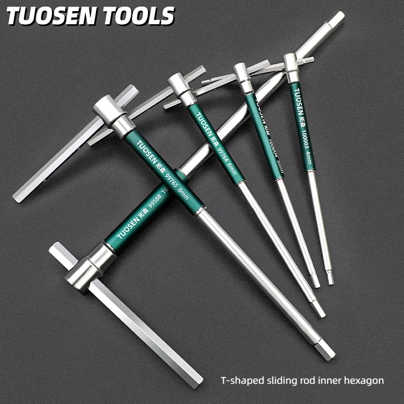 2.5/3/4/5/6/8/10mm Torx Screwdriver T Type Allen Hex Wrench Chrome Spanner T-shaped Hand Tool Extended T-Socket Wrench