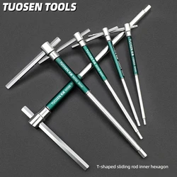 2.5/3/4/5/6/8/10mm Torx Screwdriver T Type Allen Hex Wrench Chrome Spanner T-shaped Hand Tool Extended T-Socket Wrench