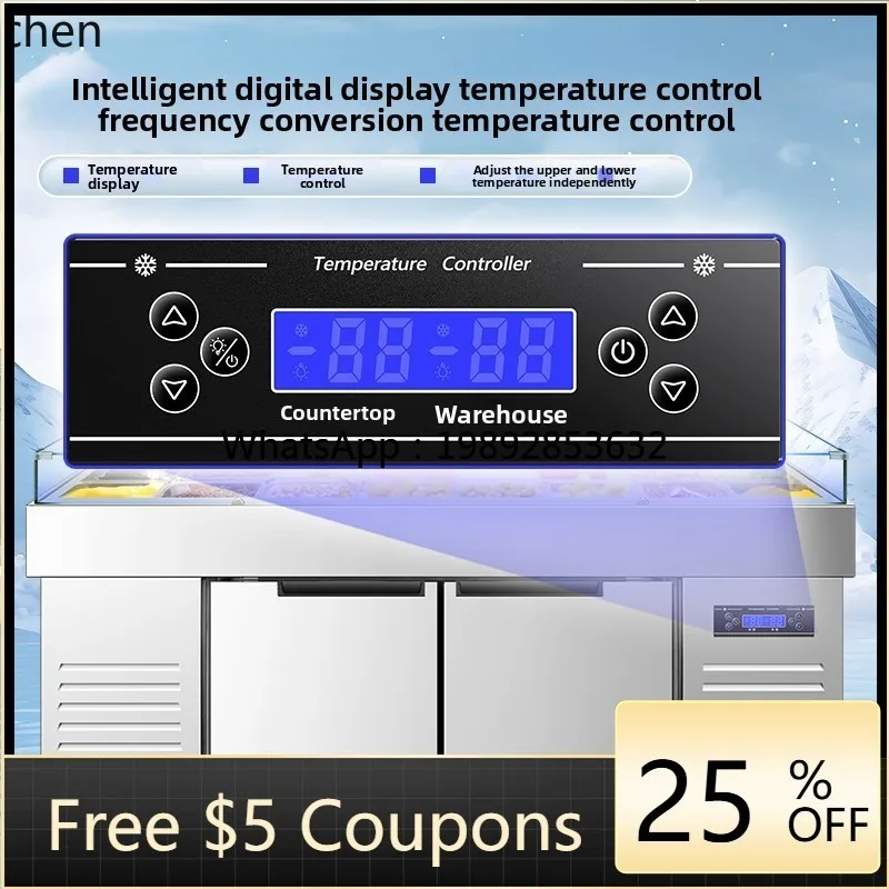 

ZS Seafood Ice Table Display Cabinet Refrigerated and Frozen Commercial Spray Fresh-keeping Cabinet