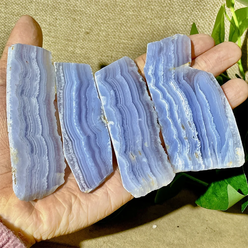 Crystal Natural Blue Lace Agate Slab Slice  Stone Quartz Gemstones Minerals Wicca Quality Reiki Ornaments Home Decoration