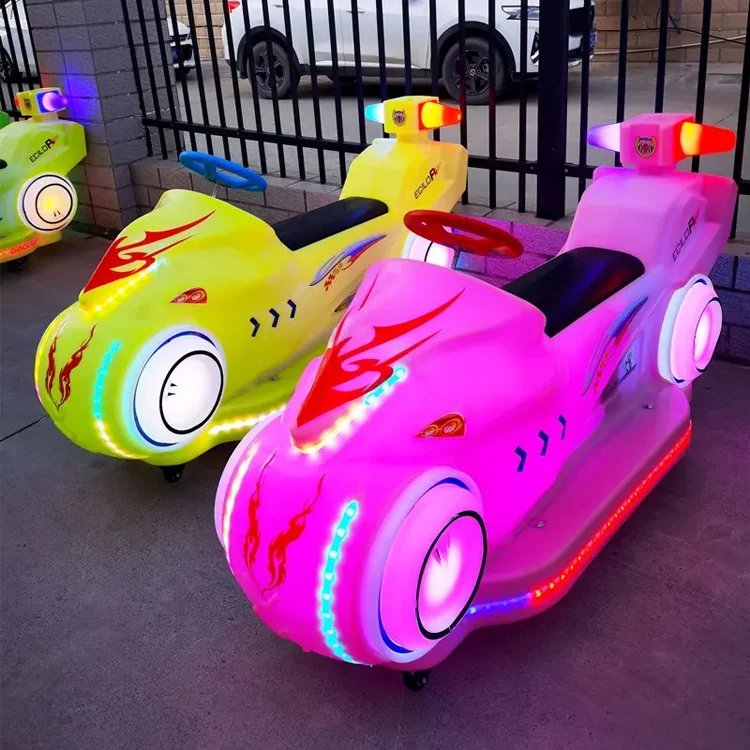 Plaza indoor playground motorcycle luminous car battery operation for amusement park use
