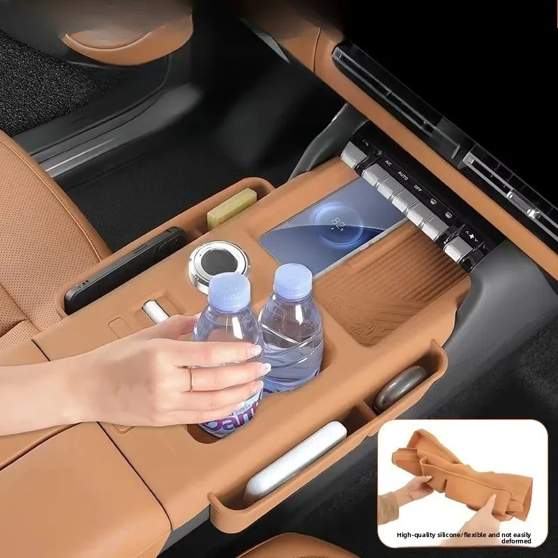 

For Chery ICAUR ICAR V27 2026 2027 Car Center Console Silicone Pad Protective Mat Anti-scratch Wireless Charging Anti-Slip Mats